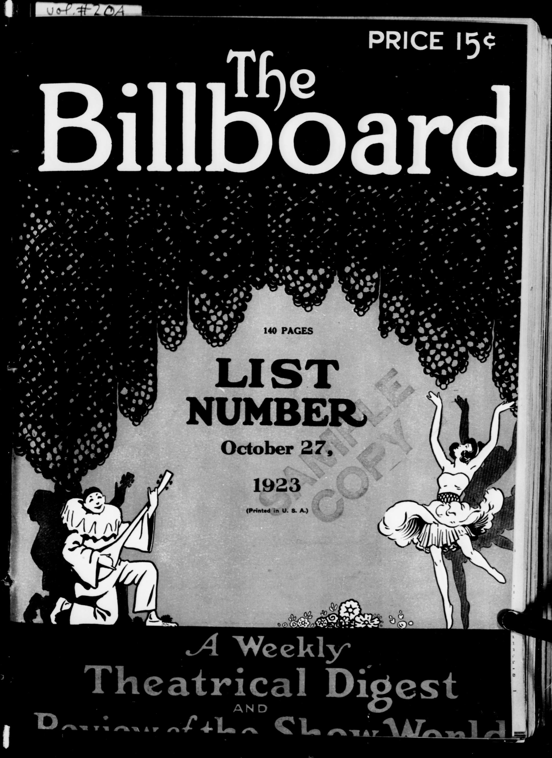The Billboard 1923-10-27: Vol 35 Iss 9 : Free Download, Borrow 